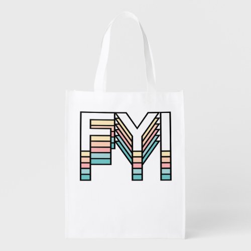 FYI Pastel Retro Aesthetic Modern Typography Grocery Bag