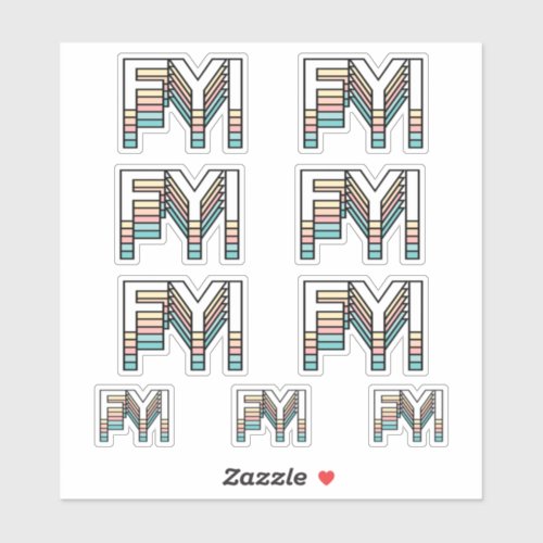 FYI Pastel Retro Aesthetic Modern Typography Sticker