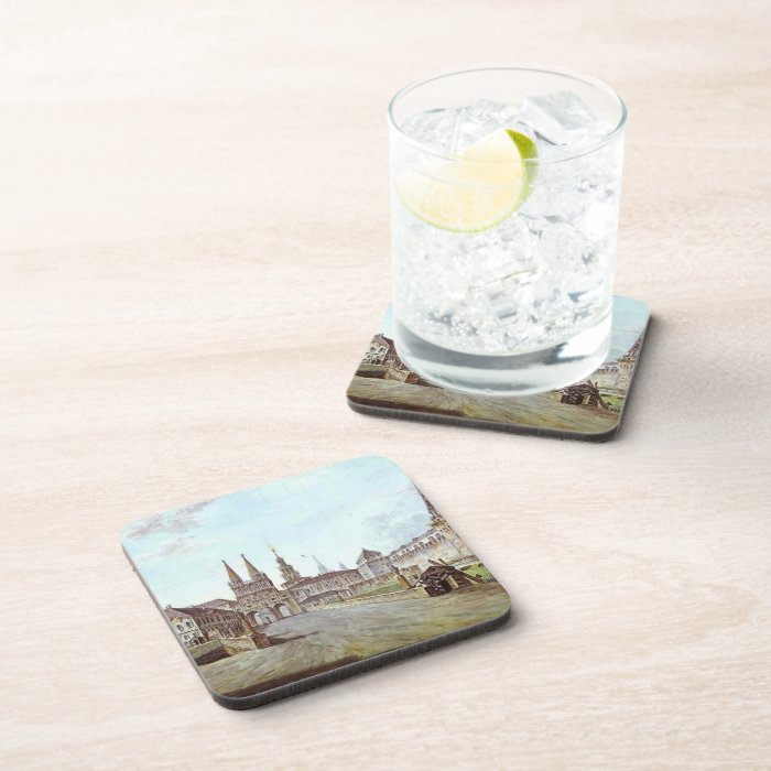 Fyodor Alekseyev  View of Moscow Near Iversky Gate Drink Coasters