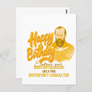 Fyodor Dostoevsky - Geometric elegant style Postcard