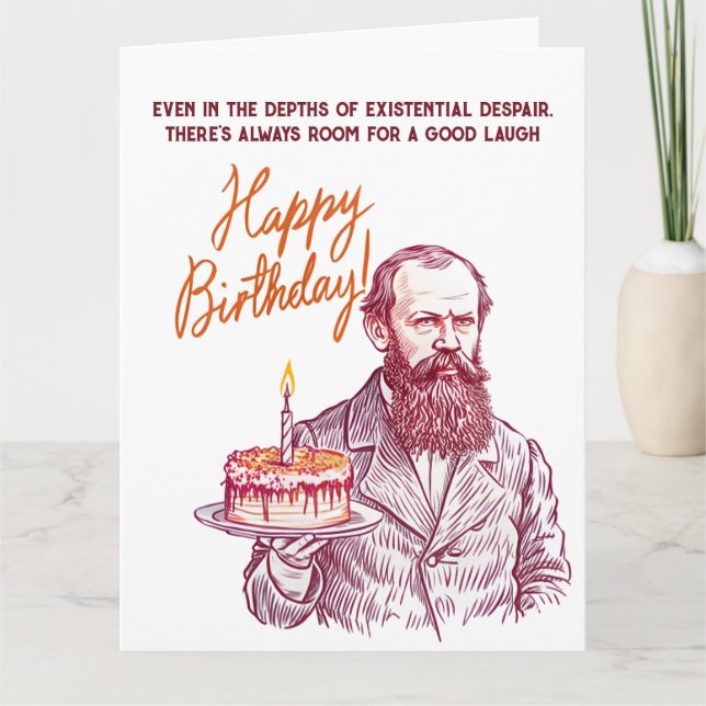 Fyodor Dostoevsky - Happy Birthday  Card (Front)