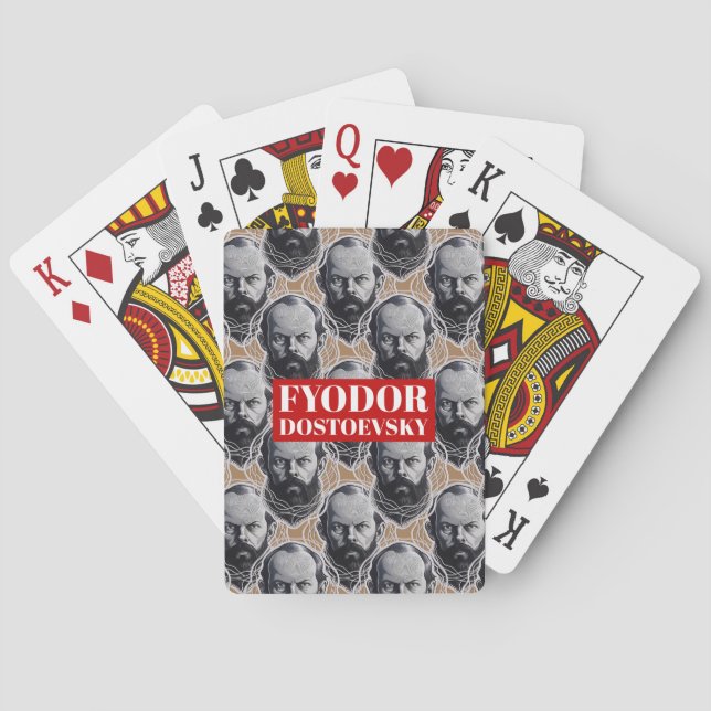Fyodor Dostoevsky Portrait dad gift  Poker Cards (Back)