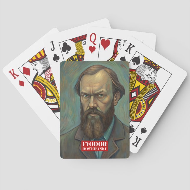 Fyodor Dostoevsky quote Russian writers Poker Cards (Back)