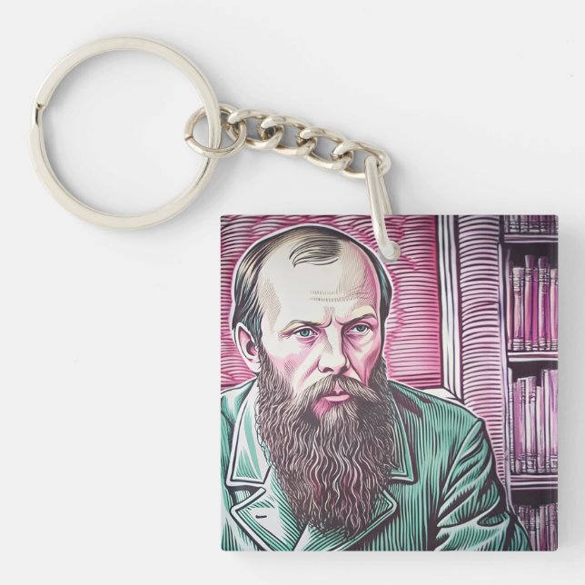 Fyodor Dostoyevsky existential quote  Keychain (Front)