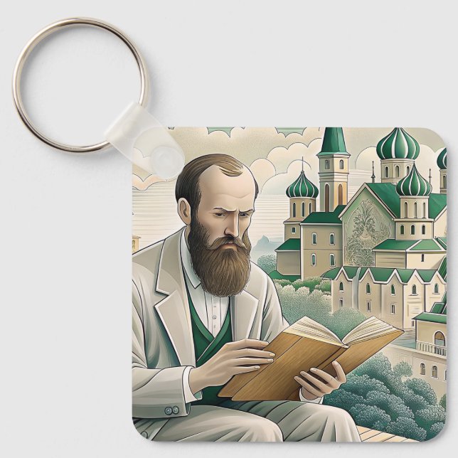 Fyodor Dostoyevsky quote, THE IDIOT  Keychain (Front)