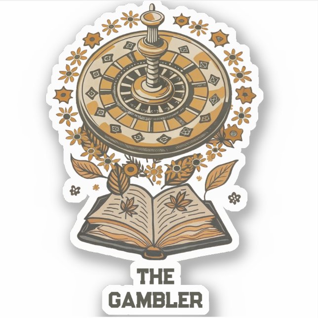  Fyodor Dostoyevsky, The Gambler Quote Sticker (Front)