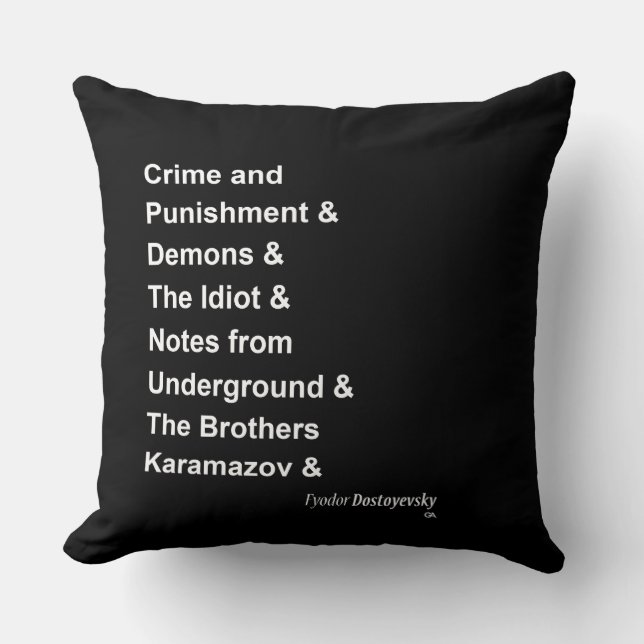 Fyodor Dostoyevsky Throw Pillow (Front)