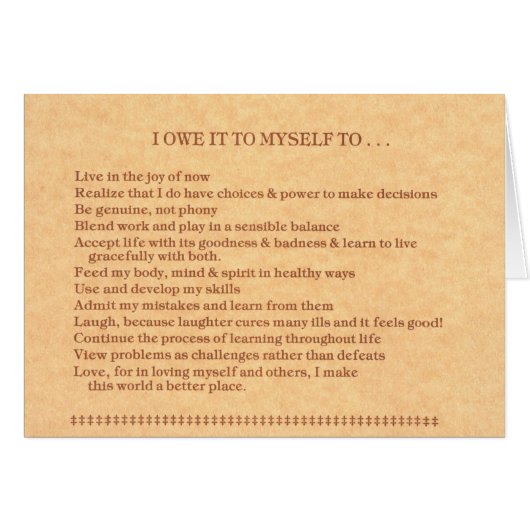 G02: I owe it to myself... (Front Horizontal)