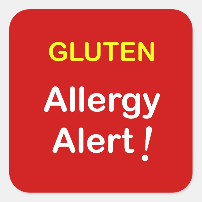 g1   Allergy Alert   GLUTEN. Sticker