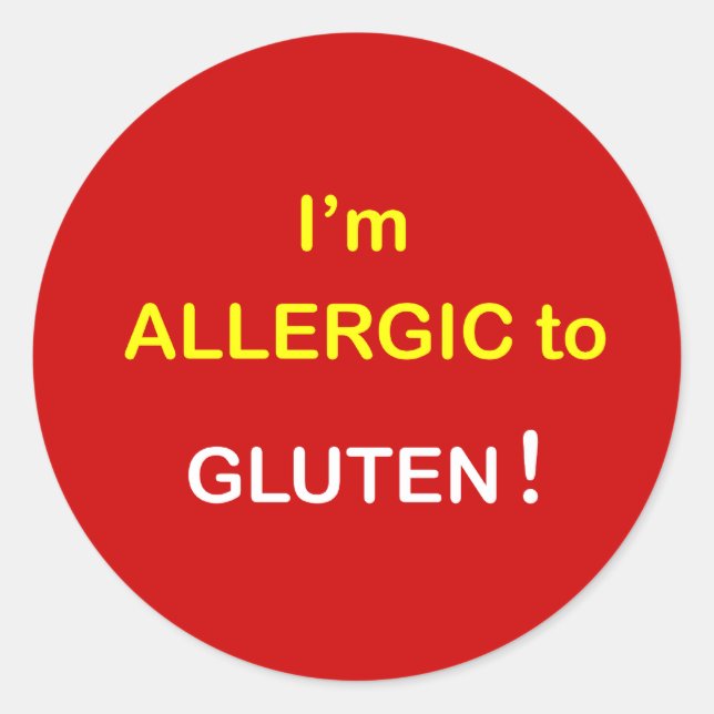 g2 - I'm Allergic - GLUTEN. Classic Round Sticker (Front)