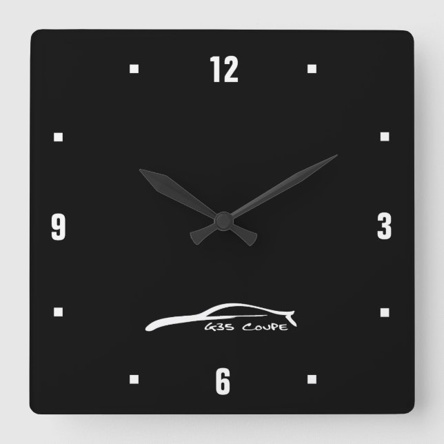 G35 Coupe white brushstroke logo Square Wall Clock (Front)