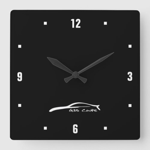 G35 Coupe white brushstroke logo Square Wall Clock
