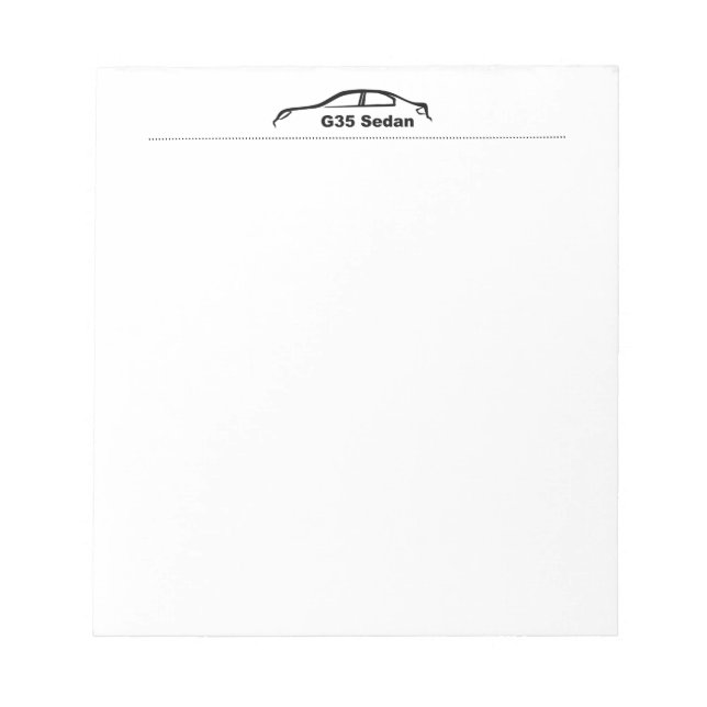G35 Sedan black silhouette notepads (Front)