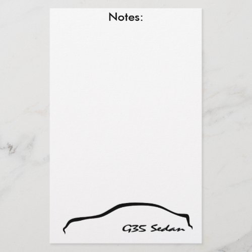 G35 Sedan Memo Pad  Note Pad Stationery