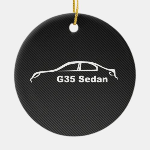 G35 Sedan White Silhouette with Faux Carbon FIber Ceramic Ornament