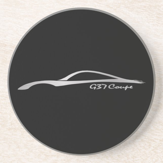 G37 Brushed Aluminum Silhouette Coasters (Front)