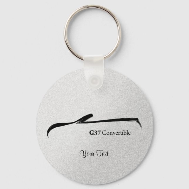 G37 Convertibl Black Brush Stroke (silver / black) Keychain (Front)