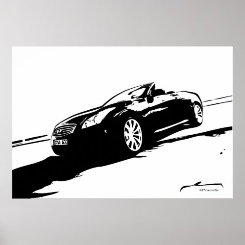 G37 Convertible black and white Poster