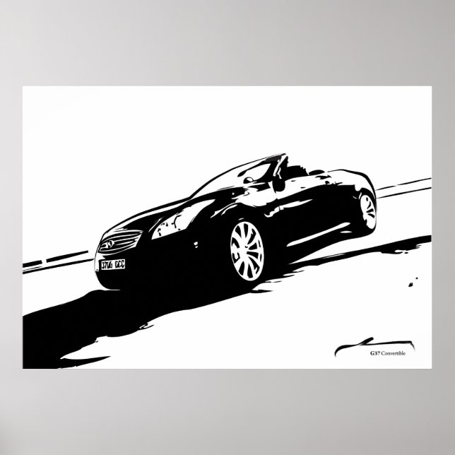 G37 Convertible black and white Poster (Front)