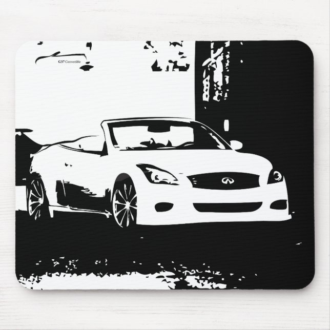 G37 Convertible white brush stroke logo Mouse Pad (Front)