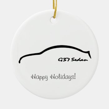 G37 Sedan Black Brushstroke Ceramic Ornament by AV_Designs at Zazzle