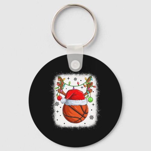 G44m Merry Xmas Christmas Basketball Lover Reindee Keychain