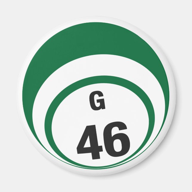 G46 bingo ball fridge magnet (Front)
