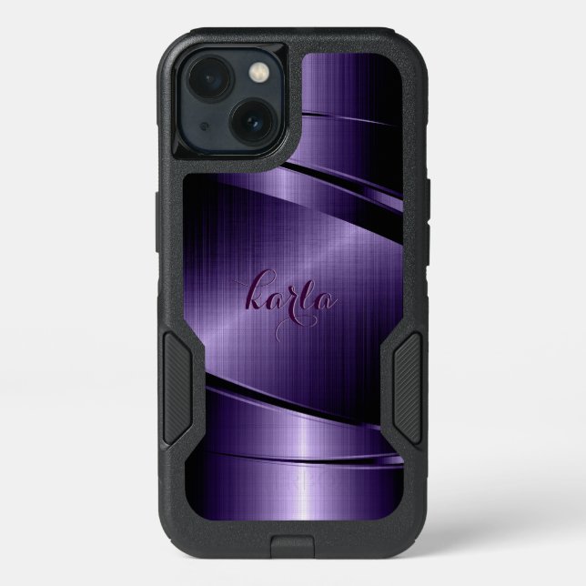 G4 Metallic Purple Print Modern Geometric Design Otterbox iPhone Case (Back)