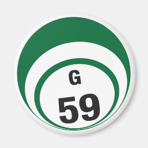 G59 bingo ball fridge magnet