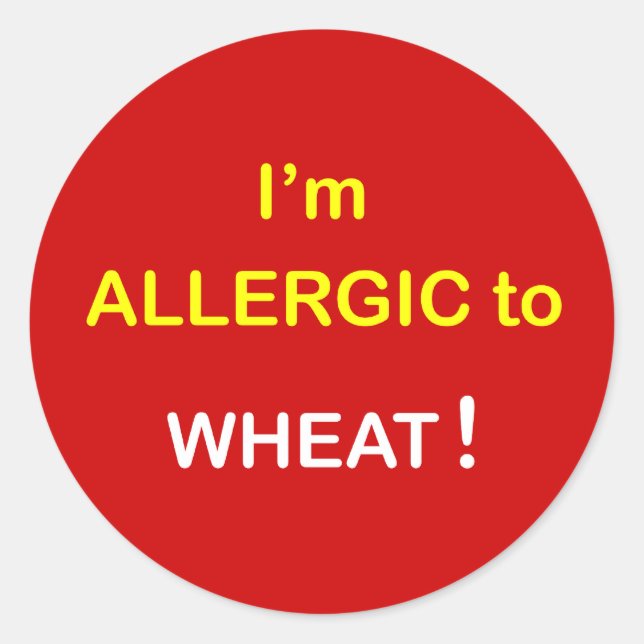 g8 - I'm Allergic - WHEAT. Classic Round Sticker (Front)