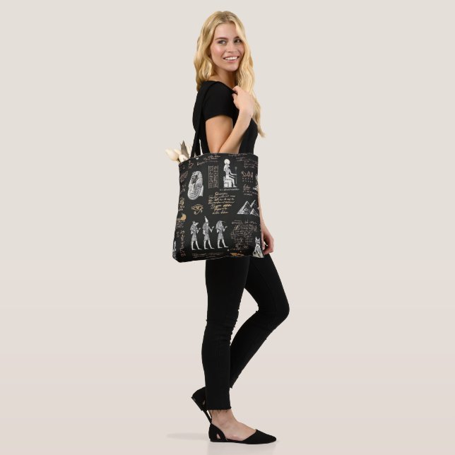 G90LADIES Hieroglyphs in gold water Tote Bag (On Model)