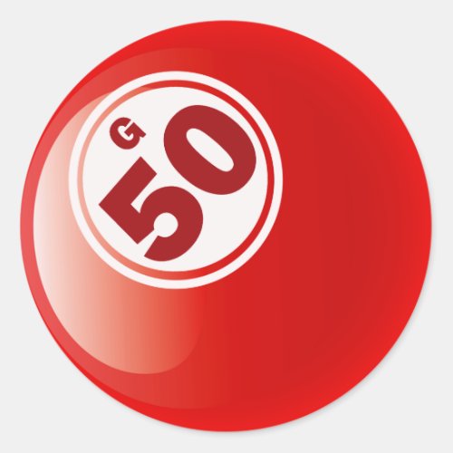 G 50 BINGO BALL CLASSIC ROUND STICKER