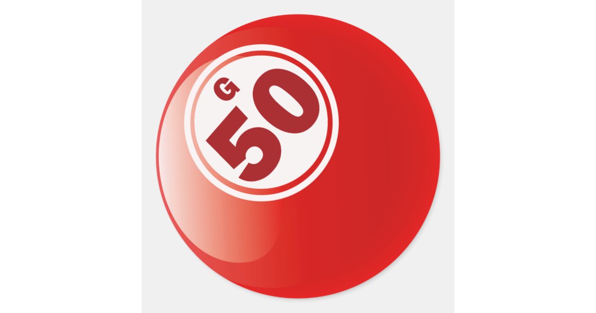 G 50 Bingo Ball Classic Round Sticker Zazzle