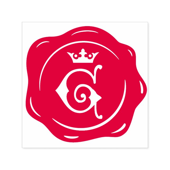 G - Antique Wax Seal Gothic Crown Initial Letter Self-inking Stamp (Design)