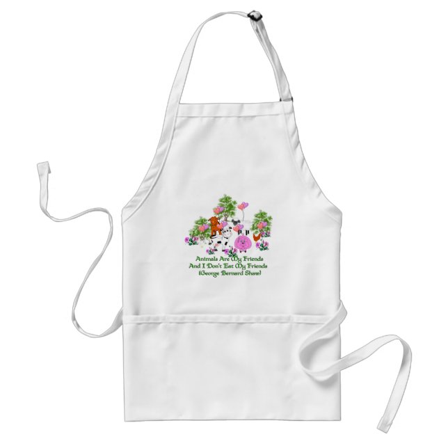 G. B. Shaw Vegetarian Quote Adult Apron (Front)