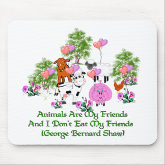 G. B. Shaw Vegetarian Quote Mouse Pad