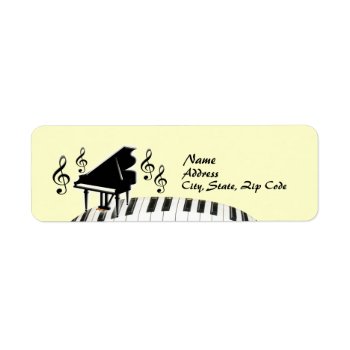 G-clef Keyboard Grand Piano Label by dreamlyn at Zazzle