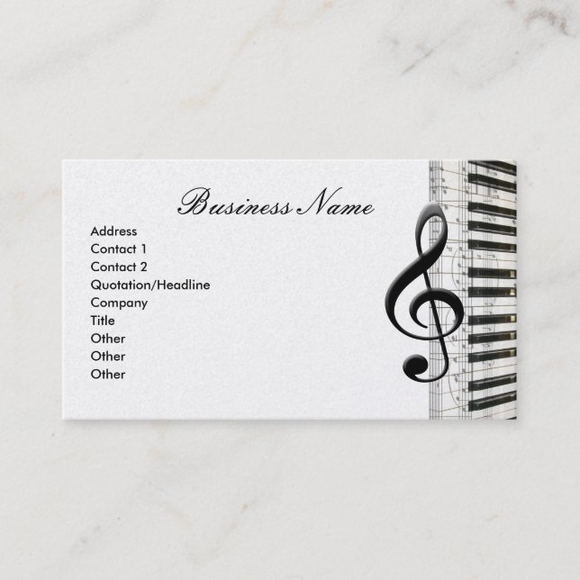 G-Clef & Music Notes Business Cards (Front)