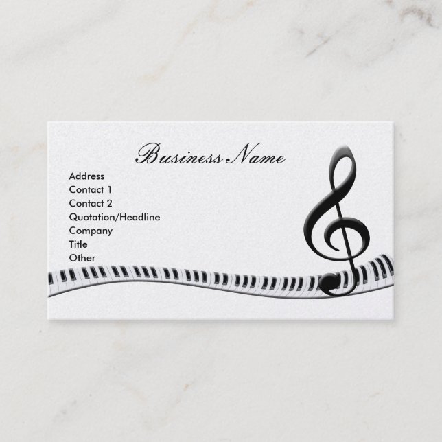 G-Clef & Music Notes Business Cards (Front)