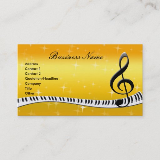 Customizable G-Clef &amp; Music Notes Business Cards