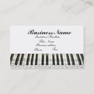 G-Clef Music Notes Piano Keyboard Business Card