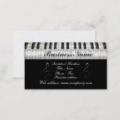 G-Clef Music Notes Piano Keyboard Business Card (Front/Back)