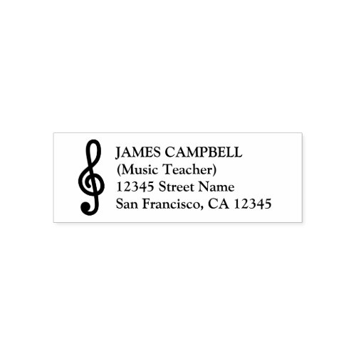 G clef music teacher self inking address stamps