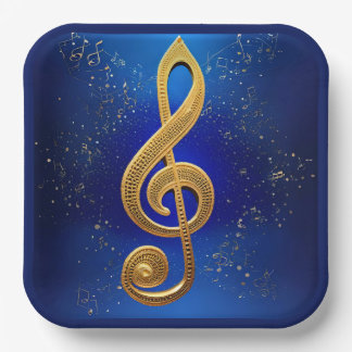 G-Clef Paper Plates