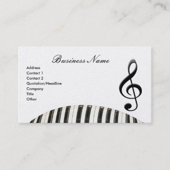 G-clef & Piano Keyboard Business Card by dreamlyn at Zazzle