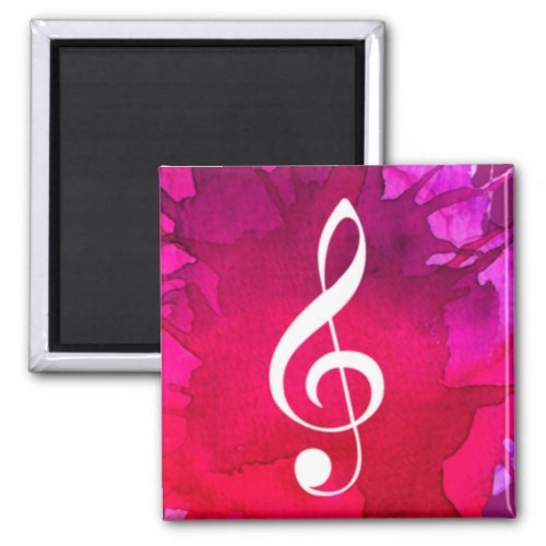 G Clef with Magenta background Magnet