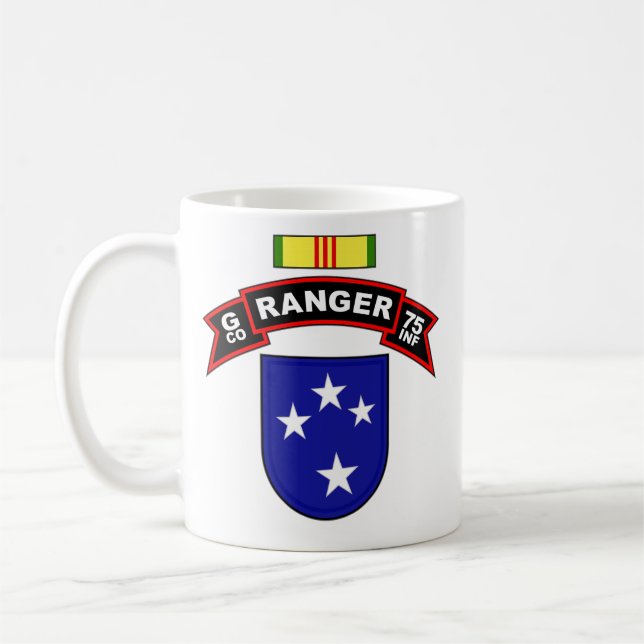 G Co, 75th Infantry - Ranger - Americal, Vietnam Coffee Mug (Left)