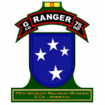 G Co, 75th Infantry Regiment - Ranger, Vietnam Statuette<br><div class="desc">Cut outs for desk or other display featuring a variety of Ranger graphics from beret flash, tabs, scrolls, etc.</div>
