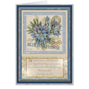 G Creation Office bleu flower blank card