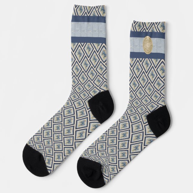 G Creation Office blue butterfly Socks (Left)